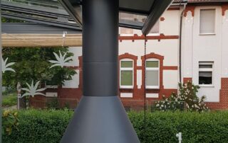Sonderlösung Gartenkamin DN 700 Swing Glas