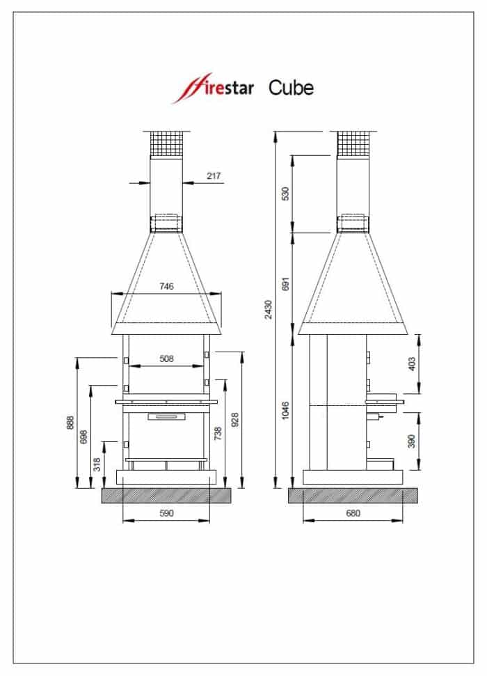 Gartenkamin DN 700 CUBE – Bild 7