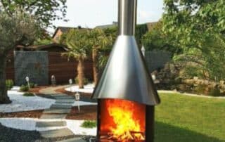 Firestar Gartenkamin DN 800 Design schwarz