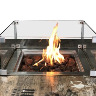 Gas Einbaubrenner SET eckig Firestar Gartenkamine