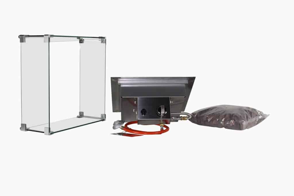 Gas Einbaubrenner SET eckig - Firestar Gartenkamine