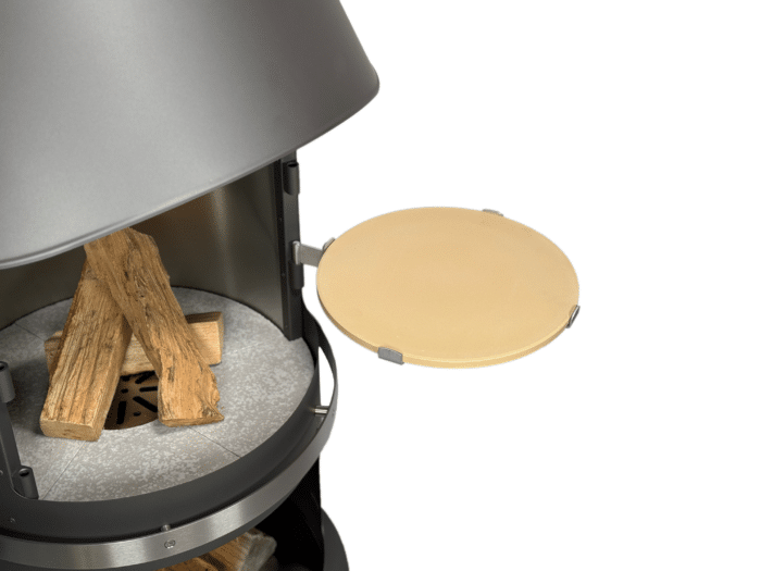 Pizzastein rund (Ø33cm) mit Halterung für firestar Gartenkamin ab DN 550 – Bild 9