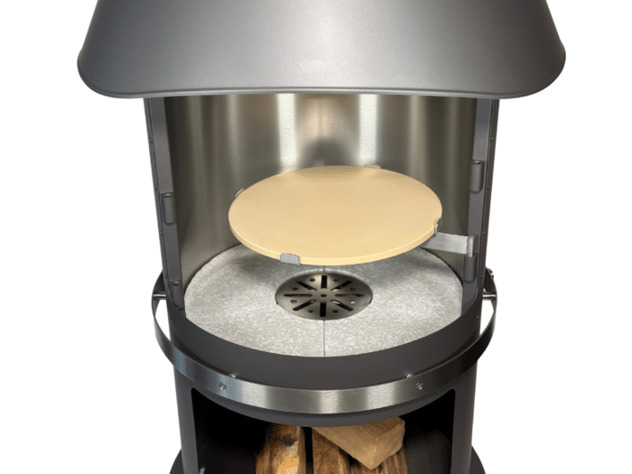 Pizzastein rund (Ø33cm) mit Halterung für firestar Gartenkamin ab DN 550 – Bild 7