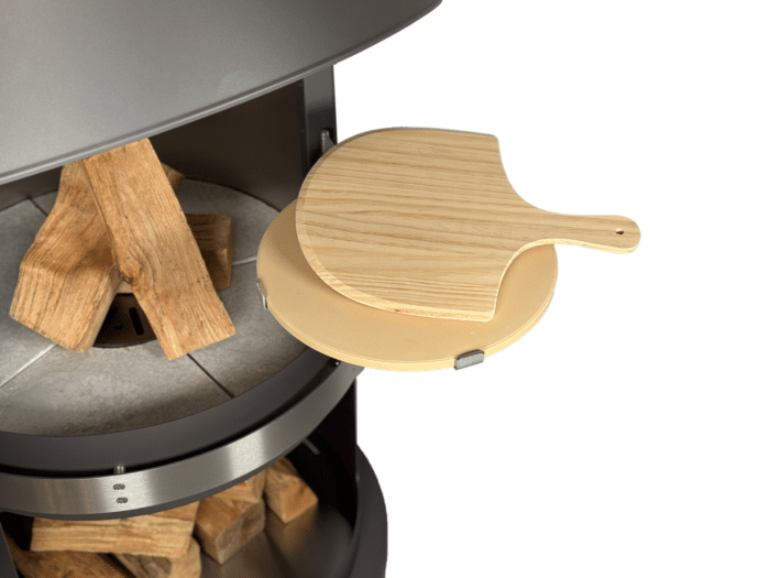 Pizzastein rund (Ø33cm) mit Halterung für firestar Gartenkamin ab DN 550
