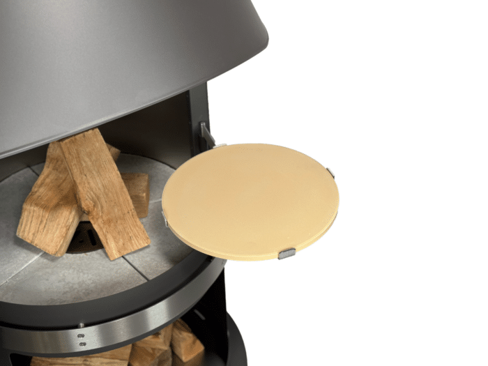 Pizzastein rund (Ø33cm) mit Halterung für firestar Gartenkamin ab DN 550 – Bild 3