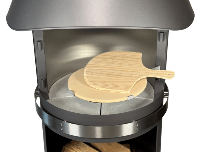 Pizzastein rund (Ø33cm) mit Halterung für firestar Gartenkamin ab DN 550 – Bild 2