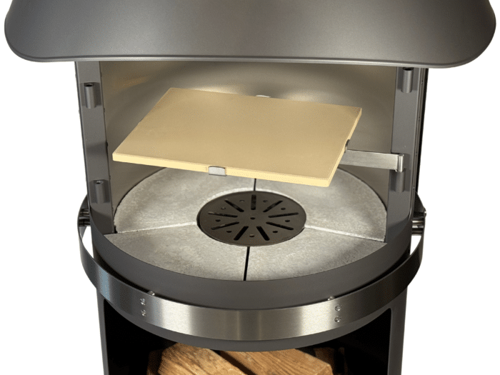 Pizzastein eckig (30x38cm) mit Halterung für firestar Gartenkamin ab DN 700 – Bild 3