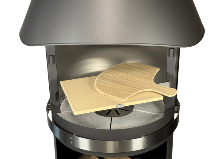 Pizzastein eckig (30x38cm) mit Halterung für firestar Gartenkamin ab DN 700 – Bild 5