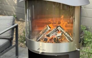 firestar Gartenkamin DN 800 Swing GLAS 3. Generation dunkelgrau