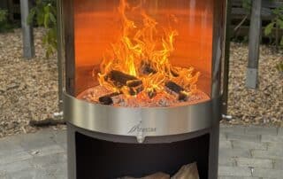 firestar Gartenkamin DN 800 Swing GLAS 3. Generation dunkelgrau
