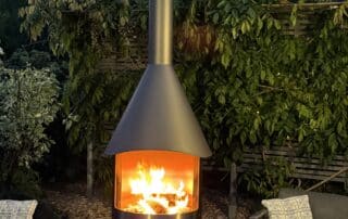 firestar Gartenkamin DN 800 Swing GLAS 3. Generation dunkelgrau