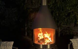firestar Gartenkamin DN 800 Swing GLAS 3. Generation dunkelgrau