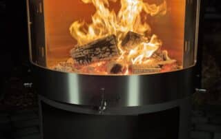 firestar Gartenkamin DN 800 Swing GLAS 3. Generation dunkelgrau
